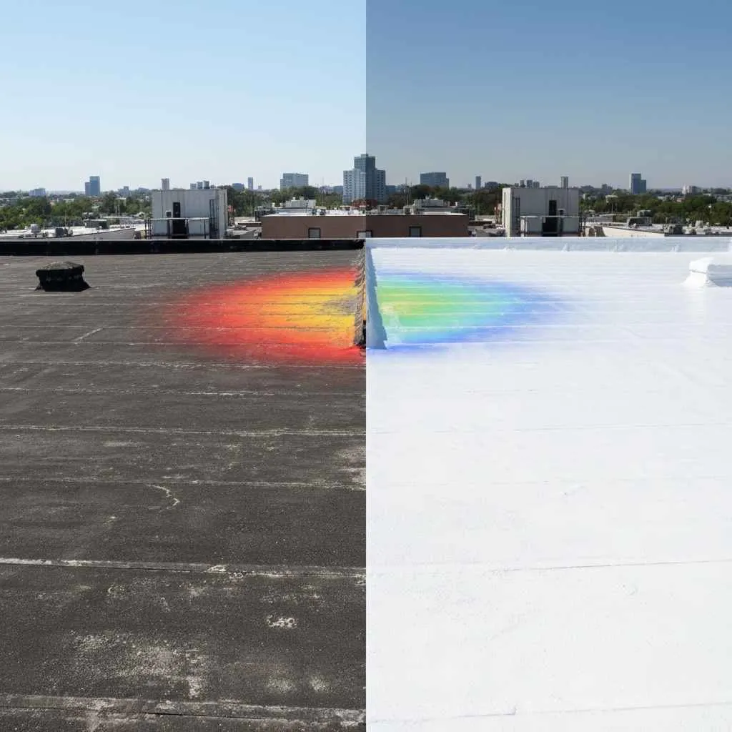 roof surface temperature comparison